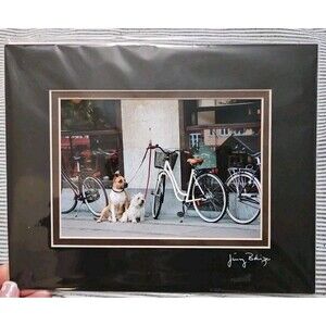 NIP 8" x 10" Matted 5" x 7" Print Dogs With Bicycles By Jimmy Beliz/Jim Goodman